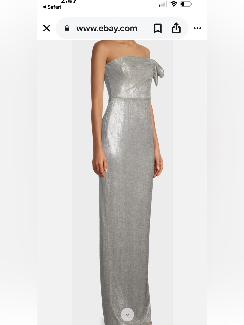 Black Halo Divina Strapless Column dress